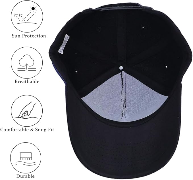 Image of 5-Panel Baseball Cap for Workouts, Hiking, Outdoor Sports, Customizable DIY Design, All-Season Comfort Fit, Adjustable
