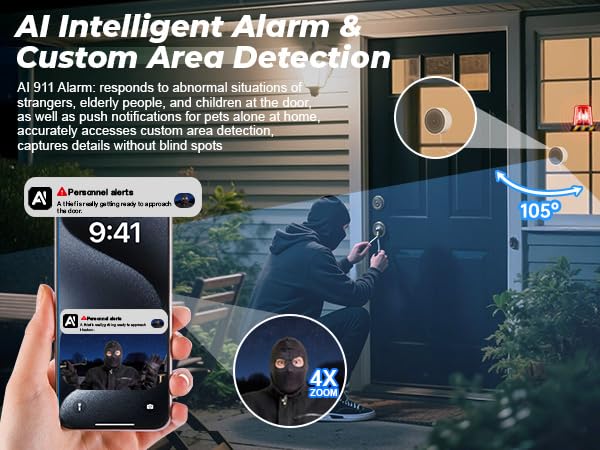 Image of 4MP 2K Window Security Camera, 5G & 2.4GHz WiFi Indoor Camera Wireless, Blacklight Color Night Vision Monitor Outside Window Cam Mount Glass, 24 /7 Recording AI Motion Detection, Quick Magnetic Install