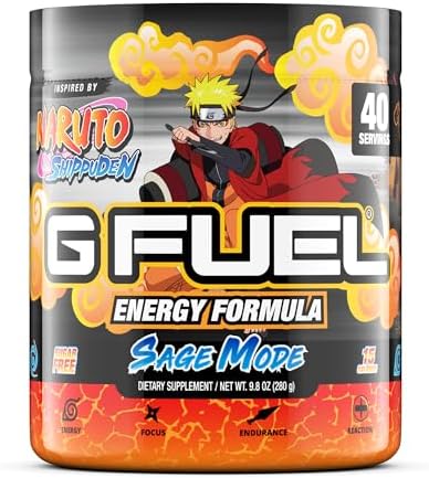 G Fuel Sage Mode Energy Drink Powder, Pre Workout Caffeine Mix for Gaming, Sugar Free Focus Amino, Vitamin + Antioxidants, 9.9oz (Grapefruit + White Peach, 40 Servings)