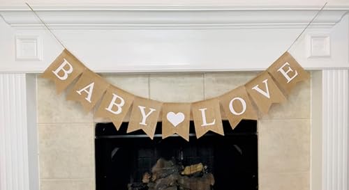 Miniatura 2 de Shimmer Anna Shine Baby Love - Pancarta de arpillera para baby shower y decoración de fiesta de revelación de género