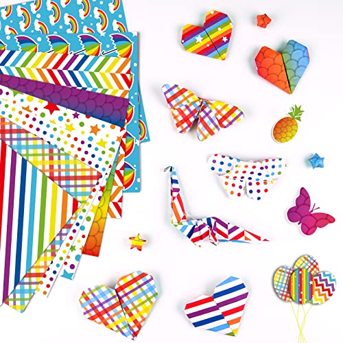 Morcheiong 30 Sheets Rainbow Pattern Paper Pack A4 Size Colorful Decorative Paper Craft Paper For Pride Day Card Making Scrapbook Photo Album Decoration,10 Designs #TOP4