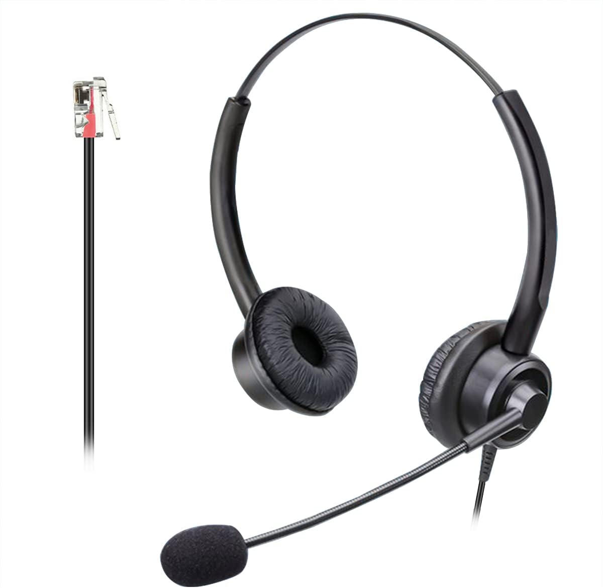 RJ9 Phone Headsets with Microphone Noise Cancelling