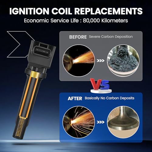 Image of 4-Pack UF822 Ignition Coils Compatible with Toyota Yaris iA 2017 2018 /2019 Yaris, Compatible with Scion 2016 iA, 1.5L L4- Replaces 90118WB460, P51R18100