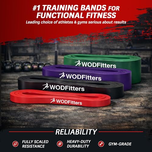 Image of WODFitters Pro Series Pull-Up Assistance Bands - Premium Resistance Loop Bands for Assisted Pull Ups, Muscle Ups, Strength Training & Mobility - Durable Bands for Functional Fitness