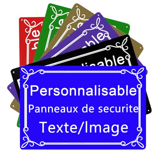 Panneaux de Sécurité Personnalisé-Personnalisable Sécurité Signalétique Intérieure/Extérieure-Pour Garage,Hôtel,Parking,Ecole, Abri de Voiture