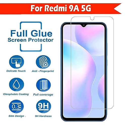 Image of Tempered Glass Screen Protector Compatible for Redmi 10A /9A /9i /9 /9c /9 Activ /9A Sport /9i Sport /Poco C31 with Full Screen Coverage; Except Edges and Easy Installation Kit(Transparent), Pack of 1
