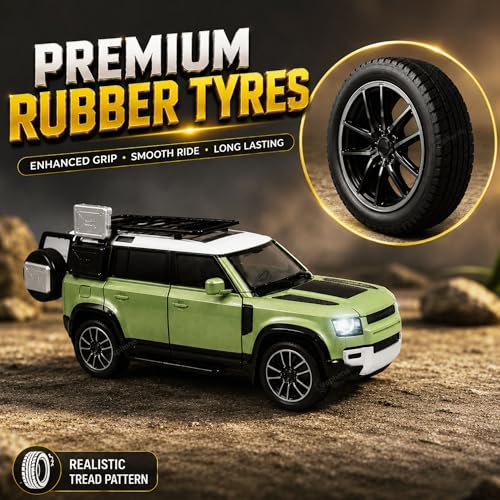 Image of GRAPHENE 1:32 Scale Diecast SUV Pullback Toy Car for Kids Boys Girls 2+Years Metal Miniture Model Openable Doors Light Engine Sound Friction Toy Vehicle Realistic Premium Collectible Gift Toy Cars