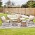 NICESOUL® 6 Pcs Boho Outdoor Patio Furniture Set with Beige Cushion, Bohemian style Chair with Coffe Ice Bucket, High-End Comfy Cozy Wicker Conversation Sofa for Garden Balcony Deck Porch and Backyard