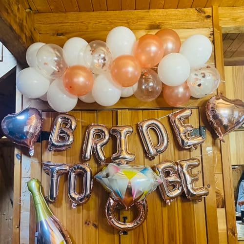 Image of Rose Gold Heart Balloons, 10PCS Heart Shape Balloons, Valentines 18inch Rose Gold Foil Balloon for Helium Valentine Decorations