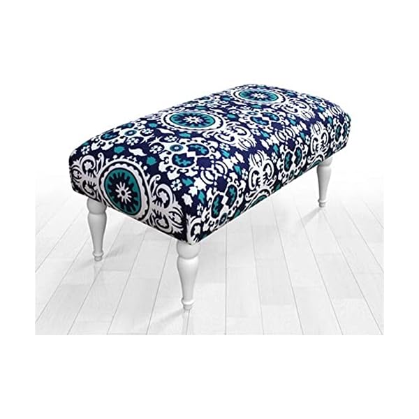 SHUJINGNCE Furniture Lorence Home Ethnic Bench Puff Microfiber Fabric, Beech Leg, Easily Cleanable Aesthetic Appearance Free
