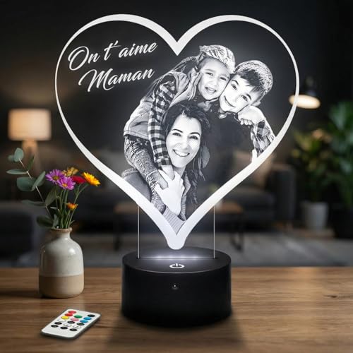 La lampe photo 3D je t'aime Mamie