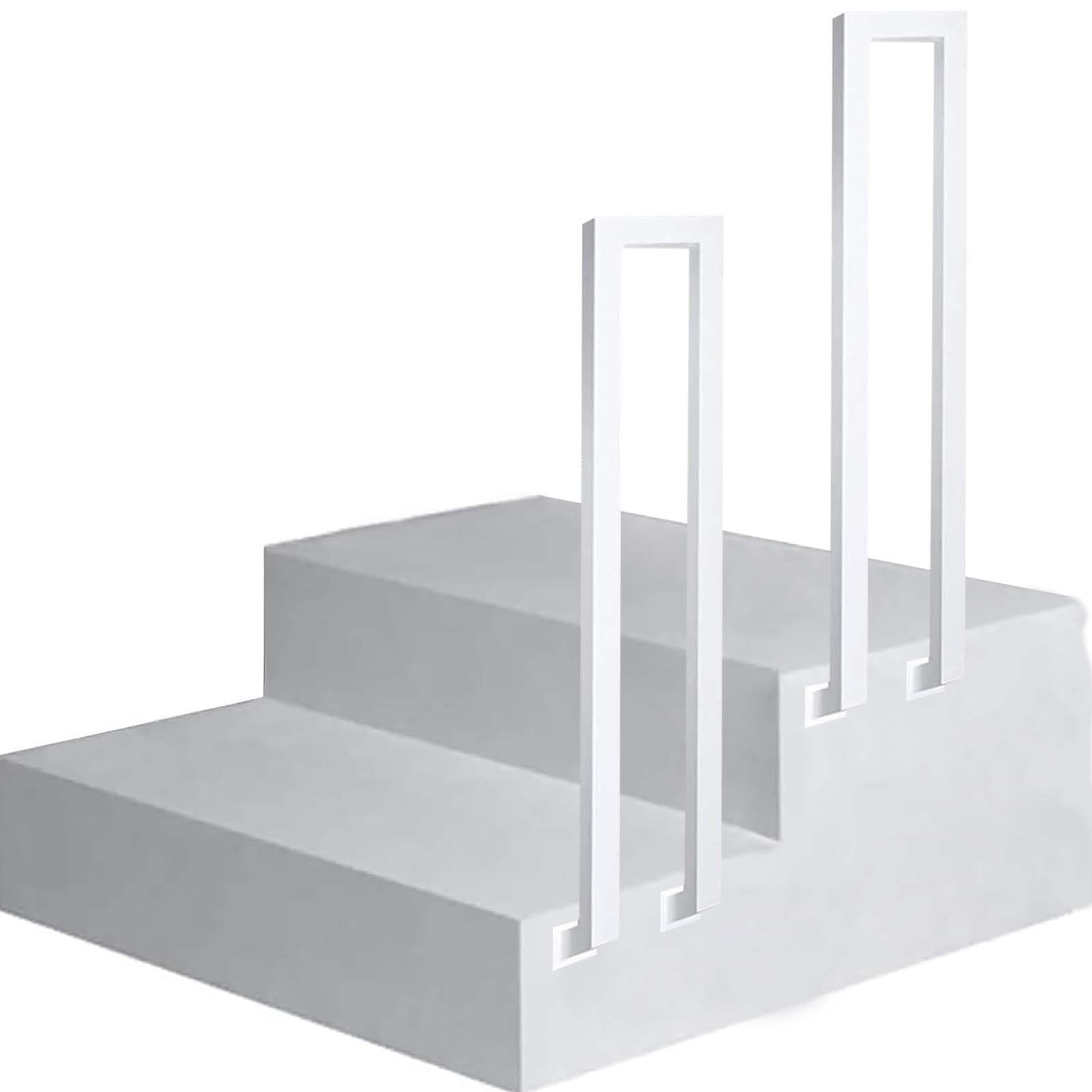 Rampes d'escalier en forme de U en fer forgé blanc de 45 cm pour marche et balcon