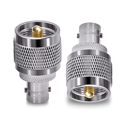 TUOLNK BNC Female to UHF PL259 Male RF Coaxial Adapter SO239 Male to BNC Female Coaxial Connector for Extension Cable 2pcs