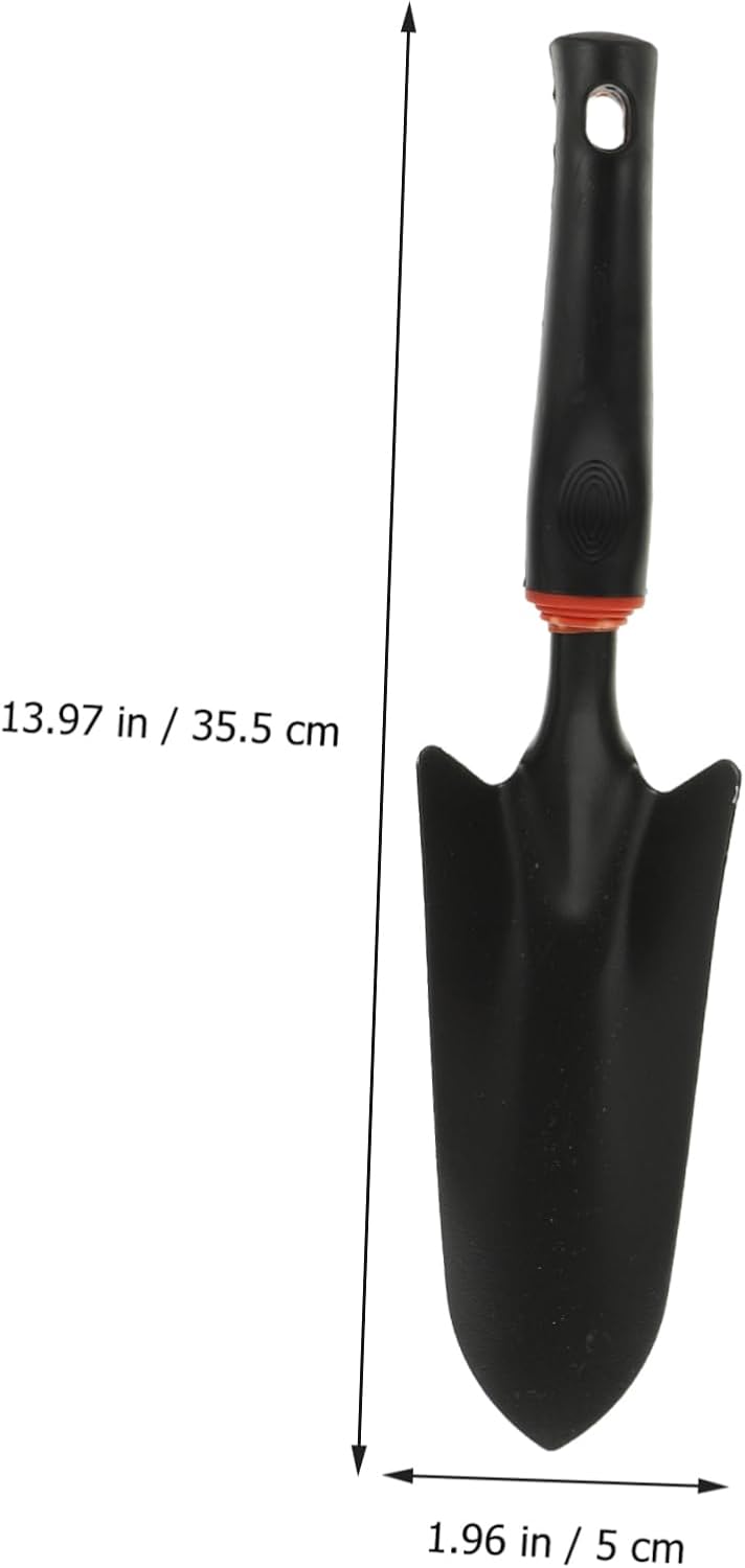 Balacoo 5-Piece Gardening Tool Set Black Rubber Handle Heavy Duty Shovels for Planting and Weeding for Succulent and Flower Pots