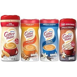 Coffee mate Powdered Creamer Variety 4 Pk, 1 of each of the following: Original, Hazelnut, French Vanilla, Vanilla Caramel