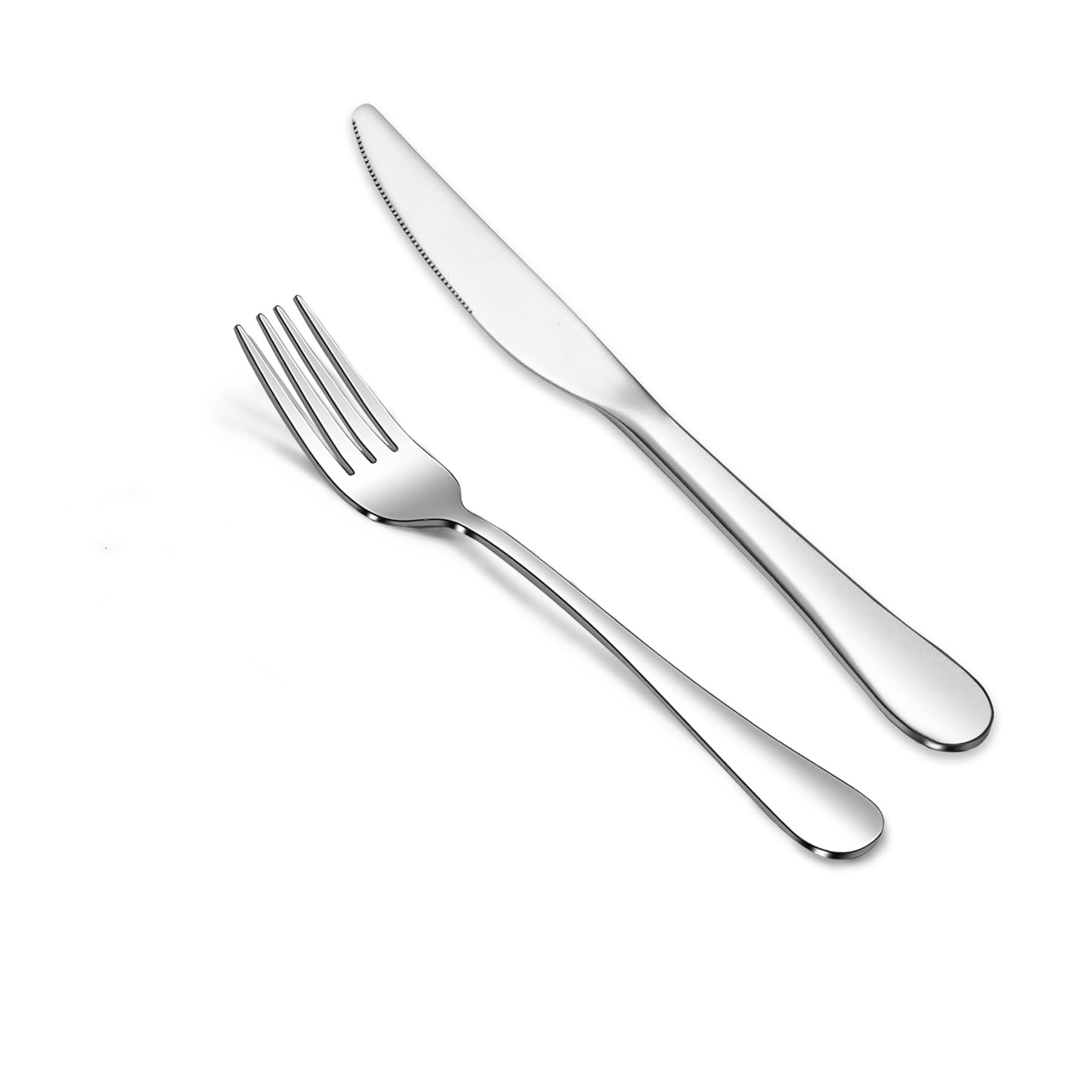 12 Pcs Dinner Knives and Dinner Forks Silverware Set,Food Grade Stainless Steel Flatware Cutlery Set for Home,Kitchen and Restaurant,Mirror Polished,Dishwasher Safe.