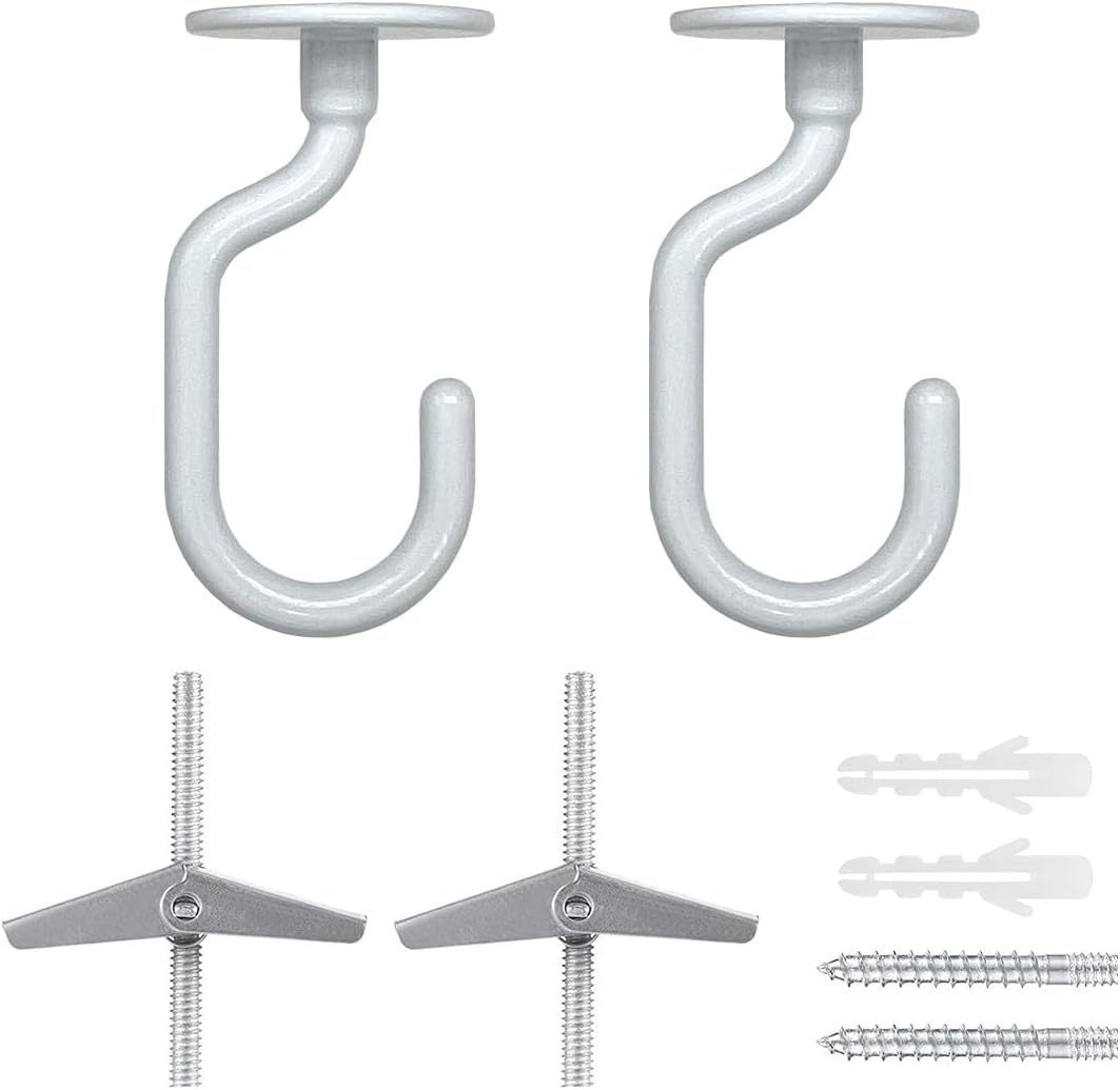 Evsteluo 2 Sets Large Swag Ceiling Hooks Heavy Duty Swag