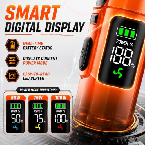 Image of Gesto Car Vaccum Cleaner, 4-in-1 Cordless Handheld Vacuum Cleaner & Air Blower, 18000Pa Portable Mini Vacuum Cleaner for Car, Sofa & Home, 100W Brushless Motor, 6000mAh Battery - 1 Year Warranty