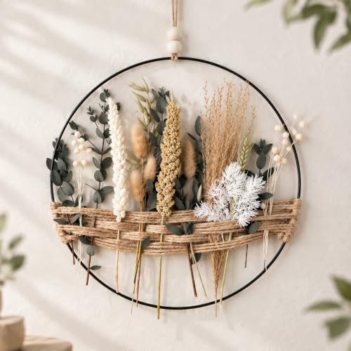 Yuntau 13.78 Inch Flower Macrame Wall Decor Boho Macrame Decor, Classic