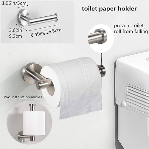 Miniatura 3 de szhdxsy - Juego de 6 accesorios de baño, toallero de acero inoxidable SUS 304 montado en la pared, incluye toallero de 16 pulgadas, soporte para