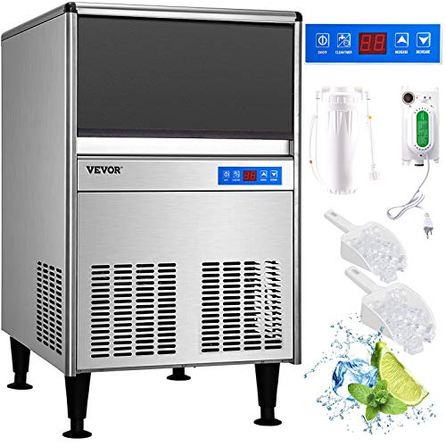 VEVOR 110V Commercial Ice Maker 125LBS/24H with 50LBS Bin, ETL Approved