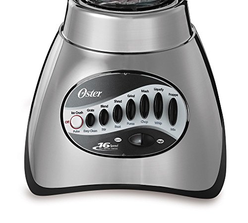 Oster Classic Series 16-Speed Blender with Food Chopper & 5-Cup Glass Jar, Countertop Kitchen Blender, Brushed Nickel image 5
