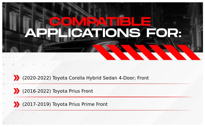 Image of R1 Concepts Front Brake Kit Fits 2016-2022 Toyota Prius; 2020-2022 Toyota Corolla| Optimum Oep Pads, Blank Rotors| Hardware| 10.0 inch Front