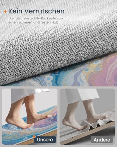Tapis de sol antidérapant 90x150cm à texture abstraite pour la cuisine - 5