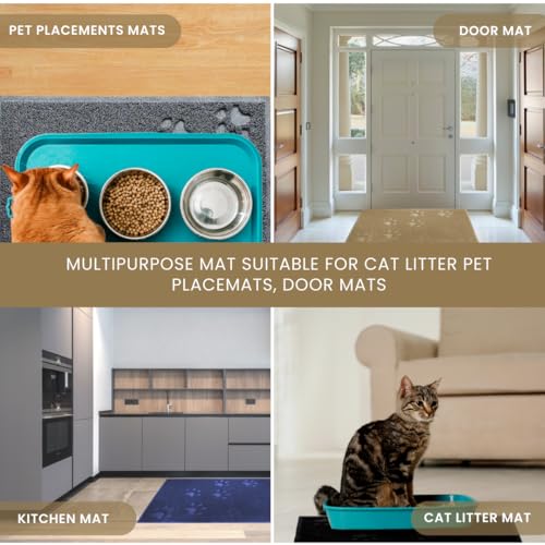 Andalus Small Cat Litter Mat, Pack of 1 - Waterproof, Non-Slip & Easy to Clean Cat Litter Box Mat for Extra Efficient Pet Litter-Trapping, Beige (15.75” X 11.75”) - Thumbnail 7