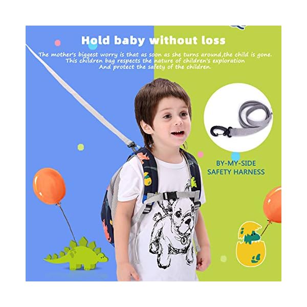 willikiva Dinosaurier Kleinkind Mini Rucksack Kinder Baby Sicherheitsgeschirr Leine Wasserdicht Jungen und Mädchen – Bild 8