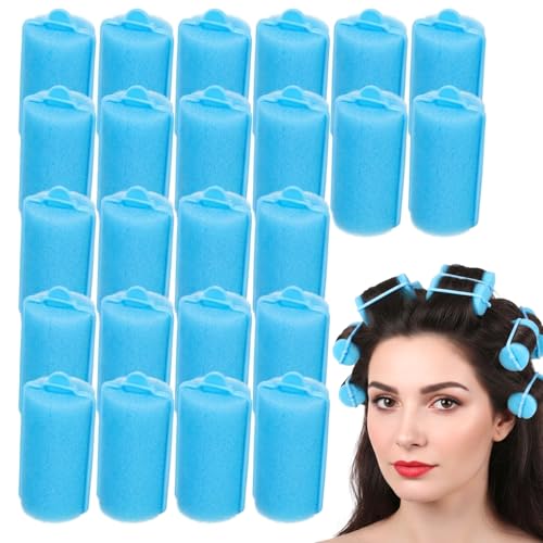 24pcs Blue Sponge Rollers for Hair Sponge Hair Rollers(2.36×1.18 Blue)
