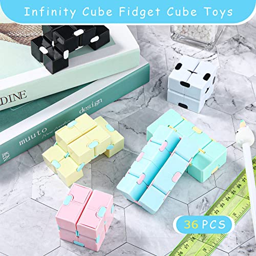 36 Pcs Infinity Cube Sensory Fidget Toy Handheld Infinite Cube Flipping Hand Cube Desk Cube Gadget Gift Portable Fidget Blocks For Teens And Adults Anxiety Stress Relief (Sweet Style) #TOP5