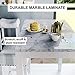 Nathan James Viktor 3 Piece Dining Set, Heigh Kitchen Counter Pub or Breakfast Table with Marble Top and Fabric Wood Base Seat, Light Gray/White