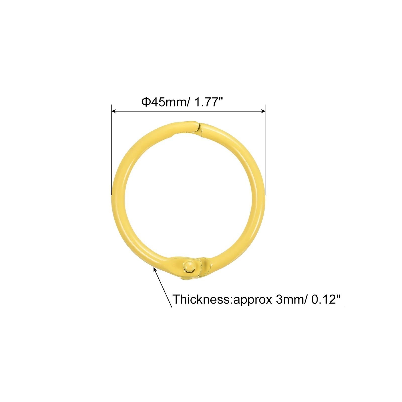 Lot de 30 anneaux de reliure en métal de 45 mm en acier au carbone pour cahiers, livres, clés, fournitures de bureau (café)