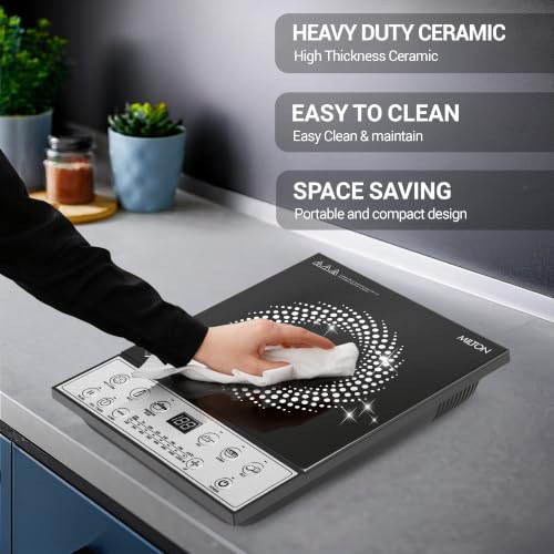MILTON ELIO Plus 1300W Ceramic Induction Cooktop Black - Image 6
