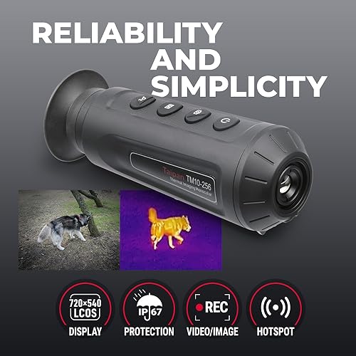 Agm Global Vision 3092851013TA01 Taipan Tm10-256 Thermal Monocular - 256X192 Resolution, 12Μm Pixel Pitch, Video Recording 1-8X Digital Zoom Heat Vision Monocular thumb #2