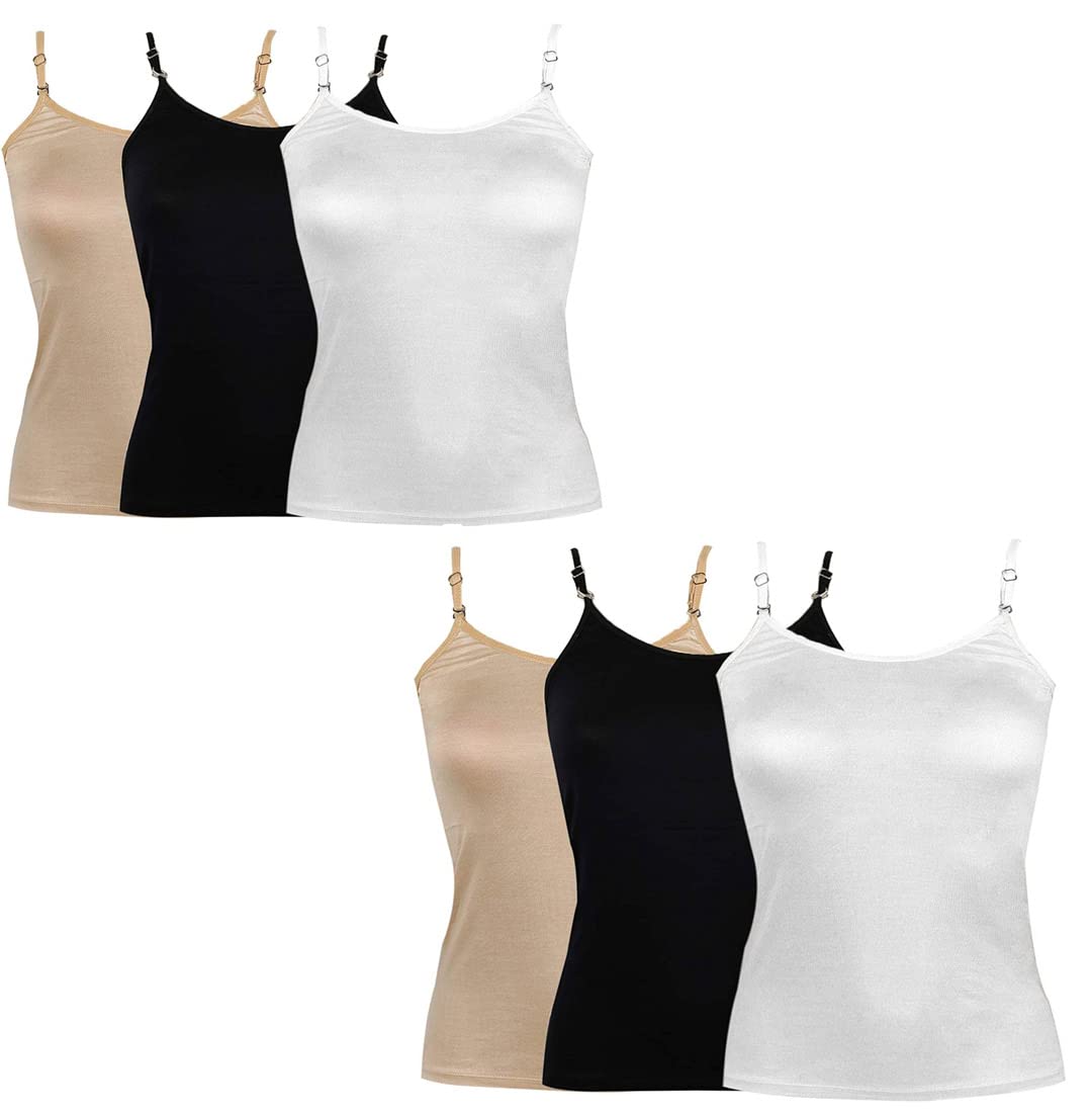we happy Girls and Women Cotton Slips with Adjustable Strip Pack of 6-picture-24