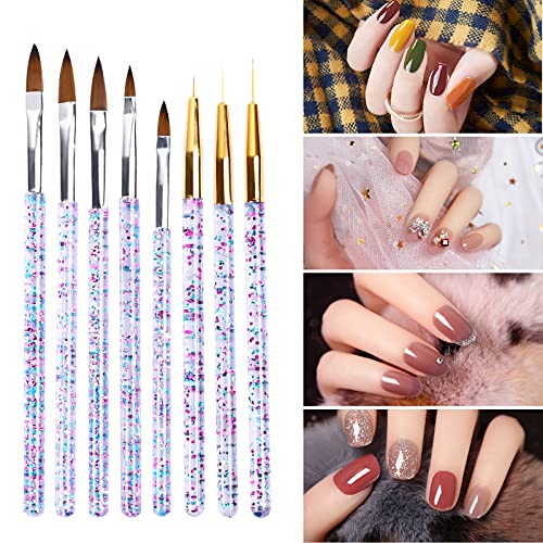 joyan 8 Stück Acryl Nägel Pinsel, Gel Nagel Pinsel, Acryl Pinsel für Nägel, Nagelpinsel Acryl, Nagelpinsel für gel… – Bild 7