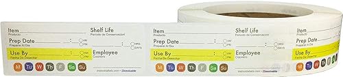 Miniatura 2 de Etiquetas disolubles universales de rotación de alimentos de 1,25 x 3,375 pulgadas, 500 pegatinas en total