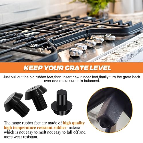 24 Pack WB2K101 Range Burner Grate Rubber Feet Kit by Beaquicy Fit for