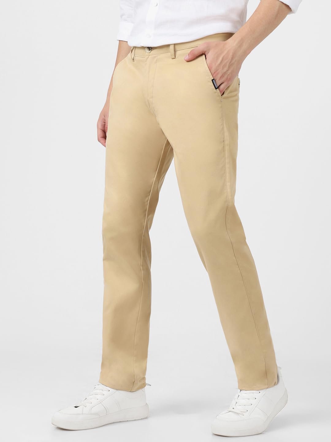 Urbano Fashion Men's Beige Slim Fit Stretchable Casual Chinos 1