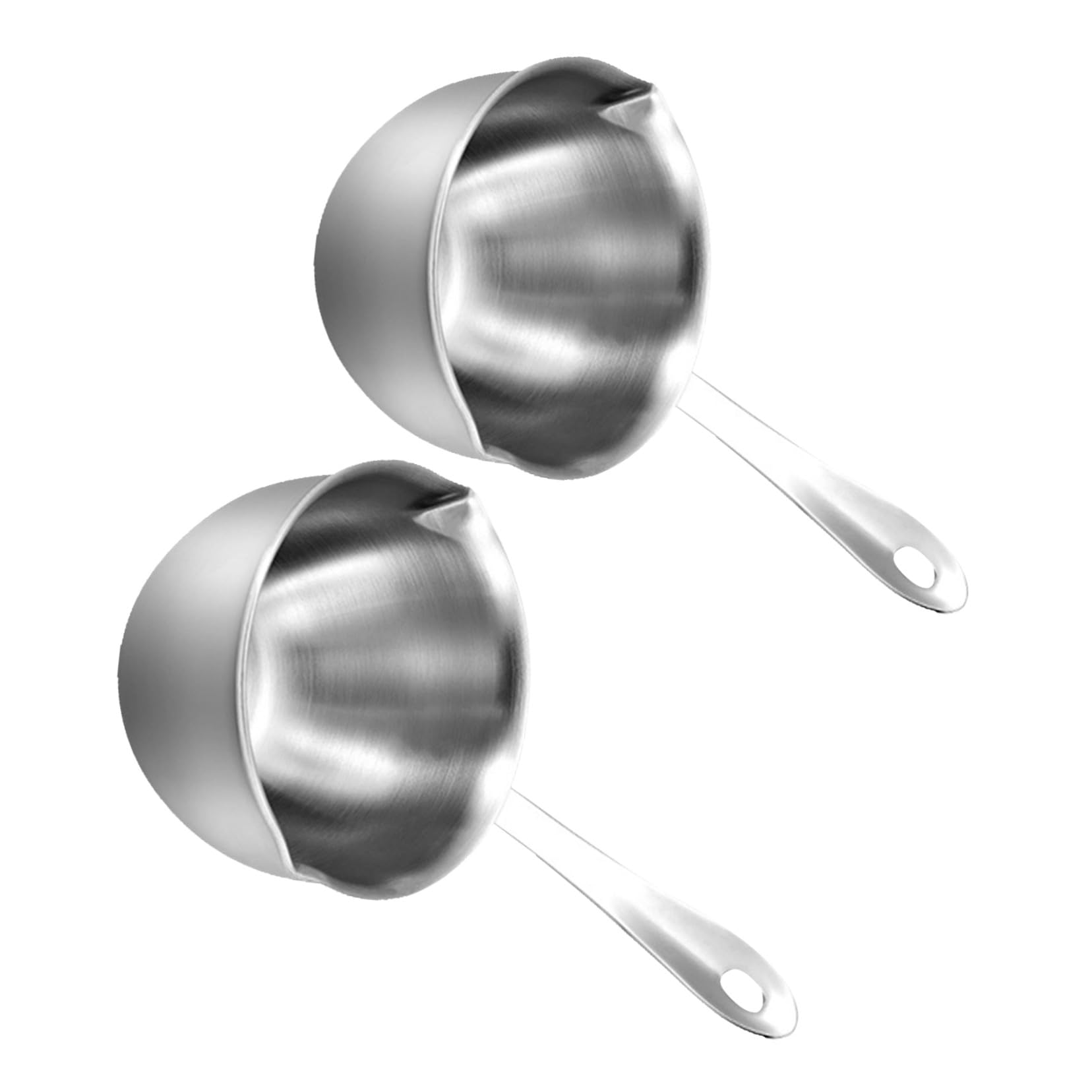 2 Stück Packung Kleiner Edelstahltopf 125ml mit Ausgießer für Kochen