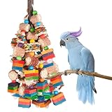 Novelfun Vogels Spielzeug Vogelspielzeug Papagei Natürliches Kauspielzeug für Kakadus, Graupapageien, Aras und Amazonas Papageien und Andere Mittelgroße oder Große
