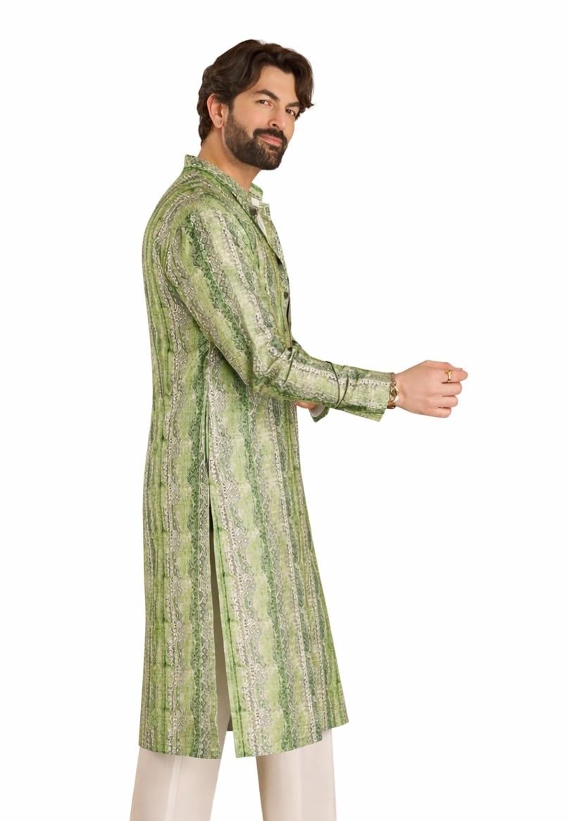 sojanya (Since 1958 Men's Cotton Silk Sequinned Embroidered Long Kurta-picture-45