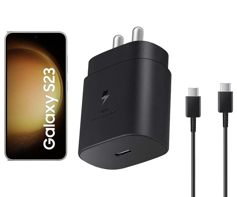 Image of 25W Type C Charger for Samsung Galaxy S23 5G | USB C to C Port Super Fast Charging Adapter for Galaxy Tab S9 Ultra /S9 Fe /S9 plus /S9 /A9 /A9 Plus /S8, 25 w Quick Mobile Phone Adaptor USB-C Device, Black