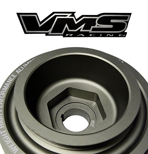 Vms Racing 99-00 Light Weight Billet Aluminum Crankshaft Crank Pulley Compatible With Honda Civic Si Dohc B16 Engines B16A2 1999-2000 Acura Integra 1994-2001 #TOP6