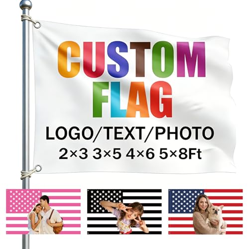 Personalisierte Flagge Selbst Gestalten Fahne Selbst Gestalten 4 Größen Banner Personalisiert Gestalten Sie Ihre eigene Flagge mit Gesicht/Foto/Logo/Text für Schlafsäle Schlafzimmer Party Bar Deko