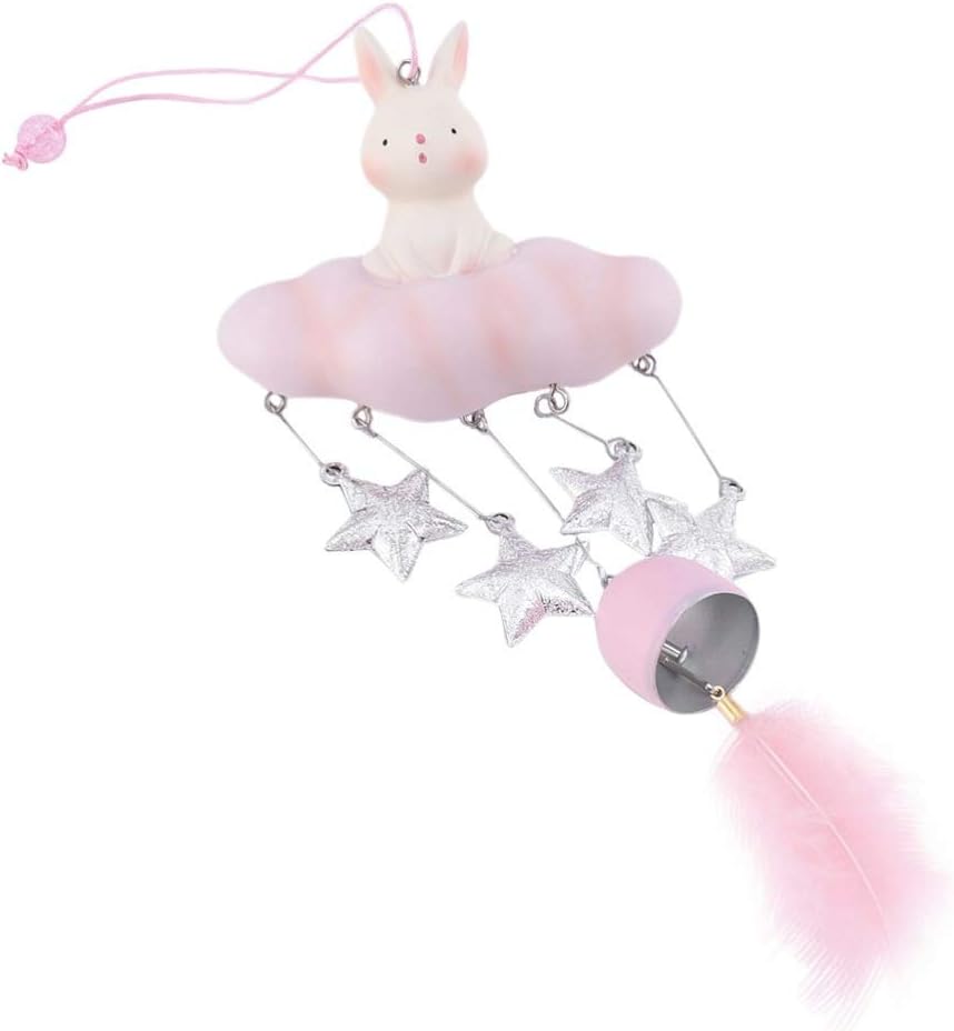 Wind Chime Ornament Hanging Wind Bell Rabbit Wind Chimes Bunny Decor Figurines Cloud Raindrop Pendant Hanging Decorative Wind Bell Rabbit Decor Wind Chimes Indoor Student Japan Car