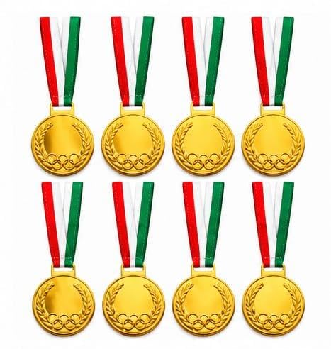 Swastik Enterprises Gold Silver Bronze Medals Set | Sports Day Winner Medal for Students | Competition Award Prize for Kids (Pack of 8) (Medal-1)-picture-30