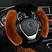 Mayco Bell Winterkurzer Plüsch Warmer Autogriff haarige unscharfe Lenkradabdeckung (Kaffee)